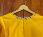 Yellow silk hand embroidery blouse / saree maggam yellow blouse /yellow blouse/ hand embroidered blouse / ready made blouse zardosi/voggish