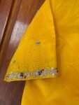 Yellow silk hand embroidery blouse / saree maggam yellow blouse /yellow blouse/ hand embroidered blouse / ready made blouse zardosi/voggish