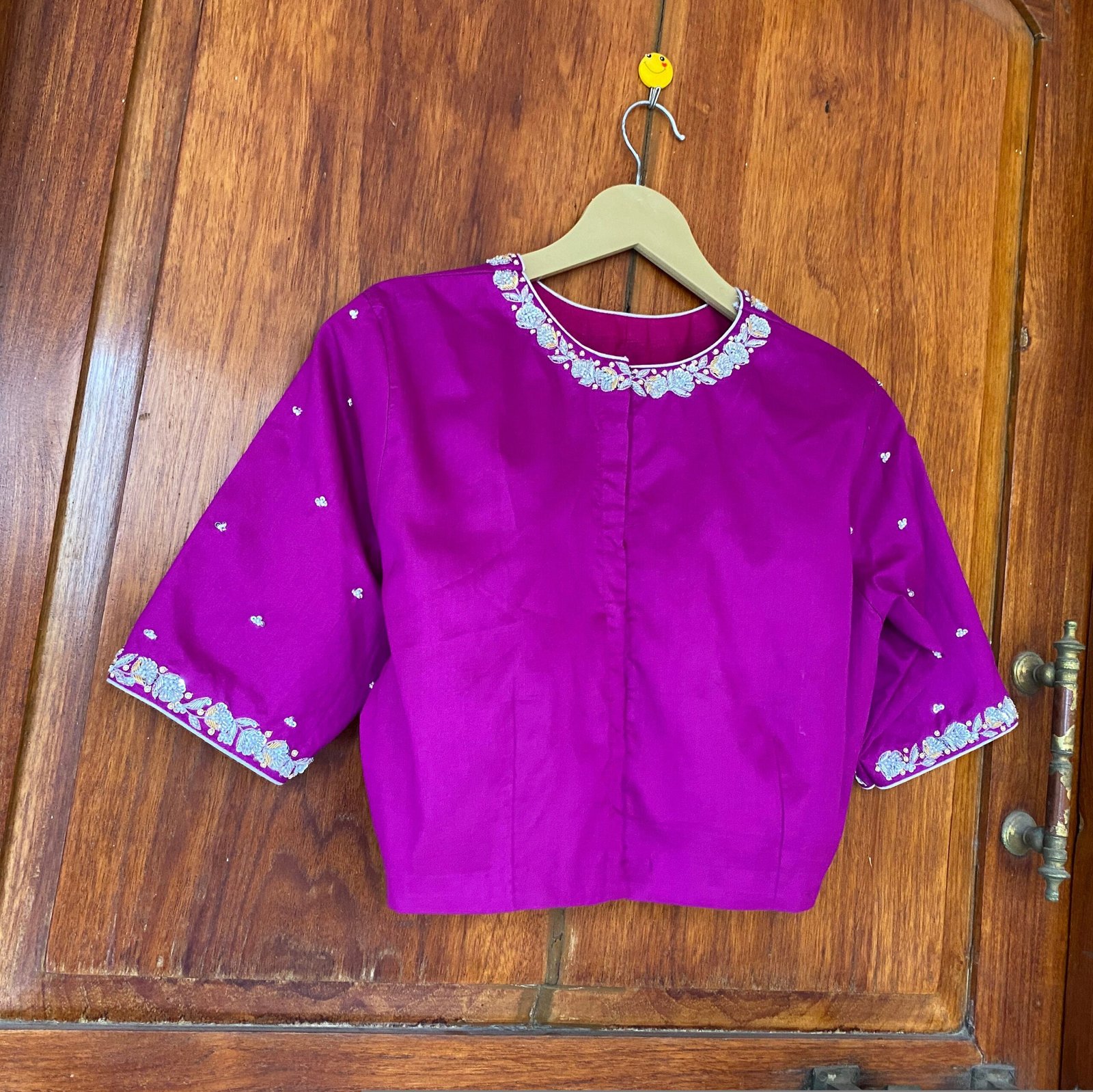 Purple hand embroidery blouse / saree maggam work blouse /purple saree blouse/ hand embroidered blouse / ready made blouse zardosi/voggish