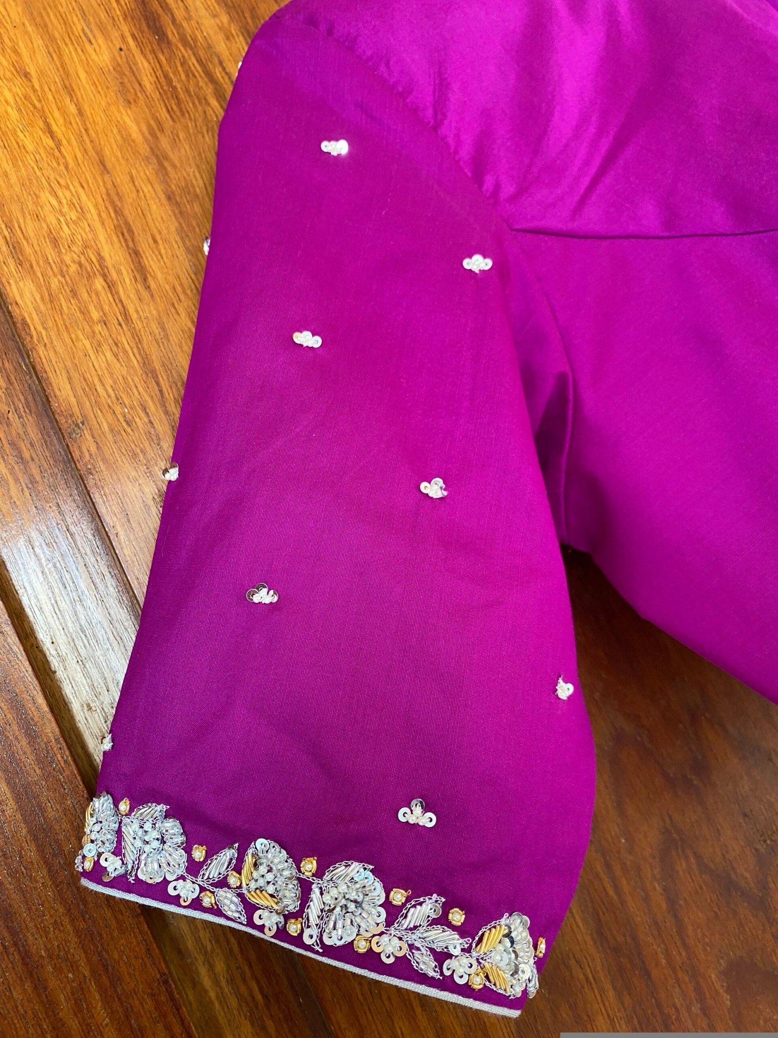Purple hand embroidery blouse / saree maggam work blouse /purple saree blouse/ hand embroidered blouse / ready made blouse zardosi/voggish