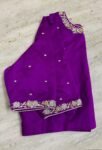 Purple hand embroidery blouse / saree maggam work blouse /purple saree blouse/ hand embroidered blouse / ready made blouse zardosi/voggish