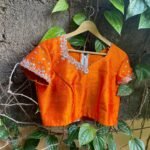 pure silk hand embroidery blouse / saree maggam blouse / raw silk zardosi blouse / hand embroidered blouse / ready made blouse zardosi