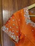 pure silk hand embroidery blouse / saree maggam blouse / raw silk zardosi blouse / hand embroidered blouse / ready made blouse zardosi