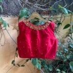 Red sleeveless hand embroidery blouse / saree maggam red blouse /red saree blouse/ hand embroidered blouse / ready made blouse zardosi