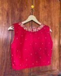 Red sleeveless hand embroidery blouse / saree maggam red blouse /red saree blouse/ hand embroidered blouse / ready made blouse zardosi