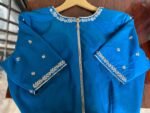 Sky blue silk hand embroidery blouse  / saree maggam yellow blouse /blue saree blouse/ hand embroidered blouse /ready made blouse zardosi