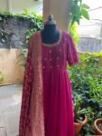 Hand embroidered Anarkali with banarasi handloom dupatta / anarkali suit set / anarkali dupatta USA / Indian dresses/ voggish USA