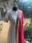 Hand embroidered Anarkali with banarasi handloom dupatta / anarkali suit set / anarkali dupatta USA / Indian dresses/ voggish USA
