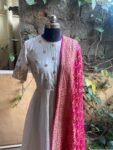 Hand embroidered Anarkali with banarasi handloom dupatta / anarkali suit set / anarkali dupatta USA / Indian dresses/ voggish USA