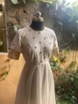 Hand embroidered Anarkali dress/ cream anarkali suit set / white hand work anarkali USA  / Indian dresses/ voggish USA/ white kurta