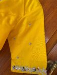 Yellow silk hand embroidery blouse / saree maggam yellow blouse /yellow blouse/ hand embroidered blouse / ready made blouse zardosi/voggish