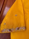 Yellow silk hand embroidery blouse / saree maggam yellow blouse /yellow blouse/ hand embroidered blouse / ready made blouse zardosi/voggish