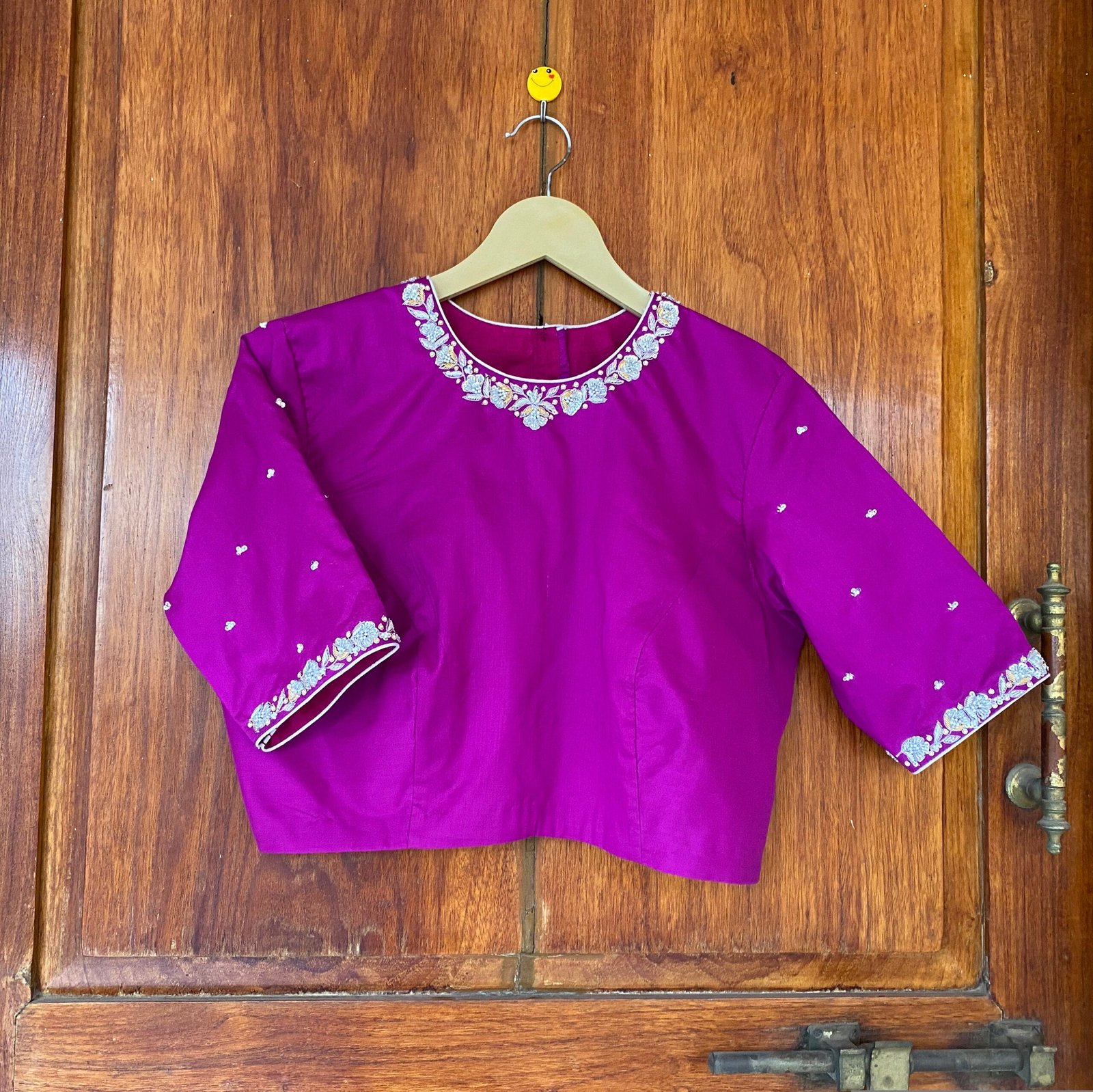 Purple hand embroidery blouse / saree maggam work blouse /purple saree blouse/ hand embroidered blouse / ready made blouse zardosi/voggish