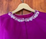 Purple hand embroidery blouse / saree maggam work blouse /purple saree blouse/ hand embroidered blouse / ready made blouse zardosi/voggish