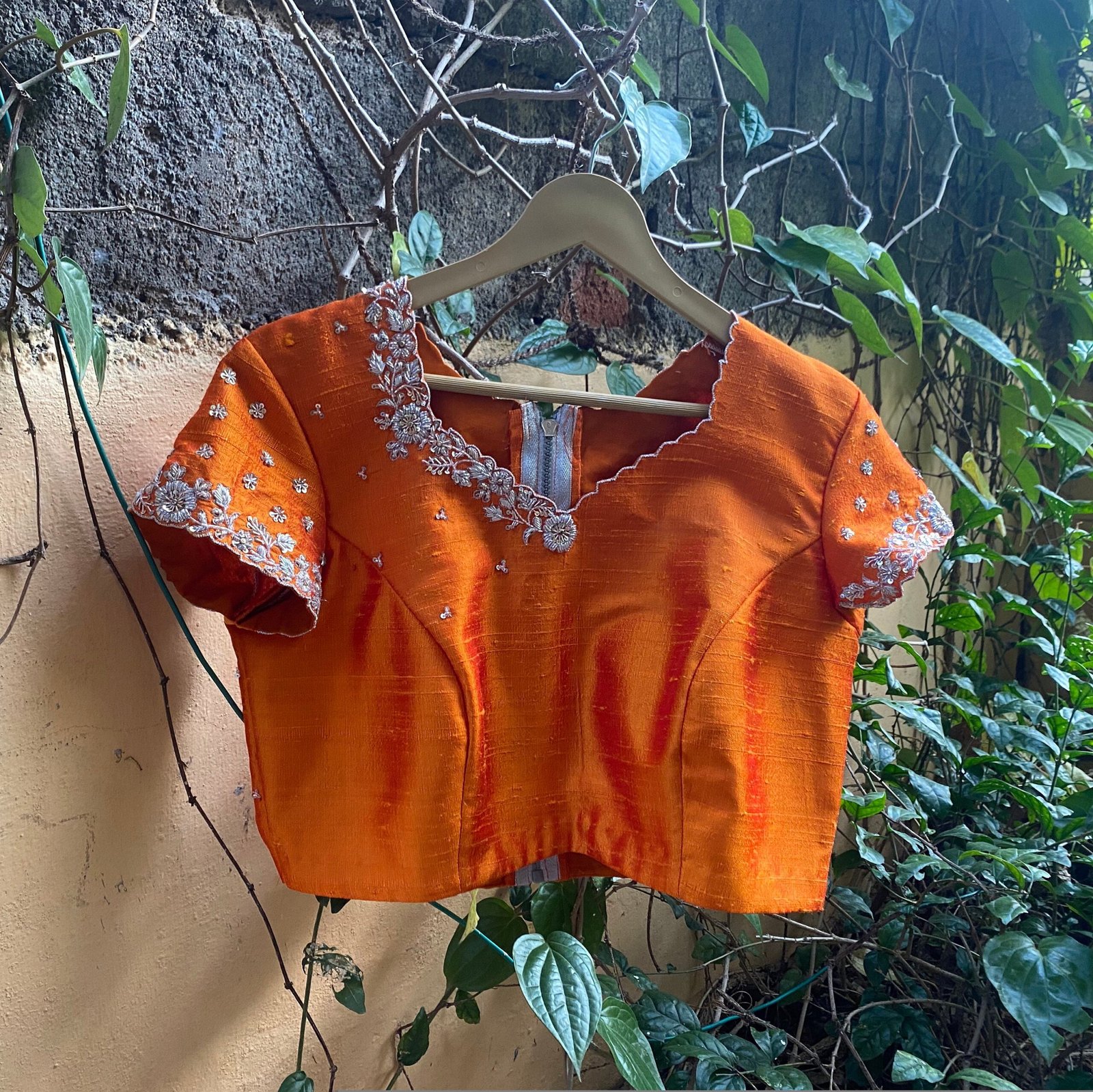 pure silk hand embroidery blouse / saree maggam blouse / raw silk zardosi blouse / hand embroidered blouse / ready made blouse zardosi