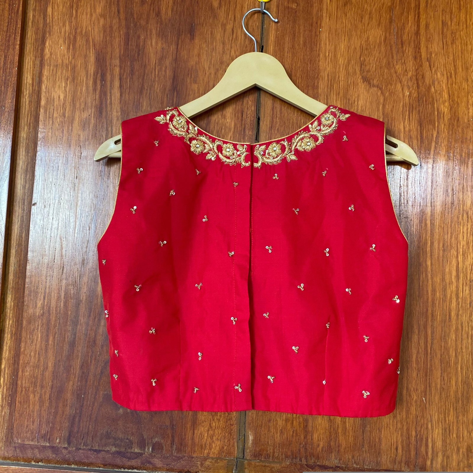 Red sleeveless hand embroidery blouse / saree maggam red blouse /red saree blouse/ hand embroidered blouse / ready made blouse zardosi