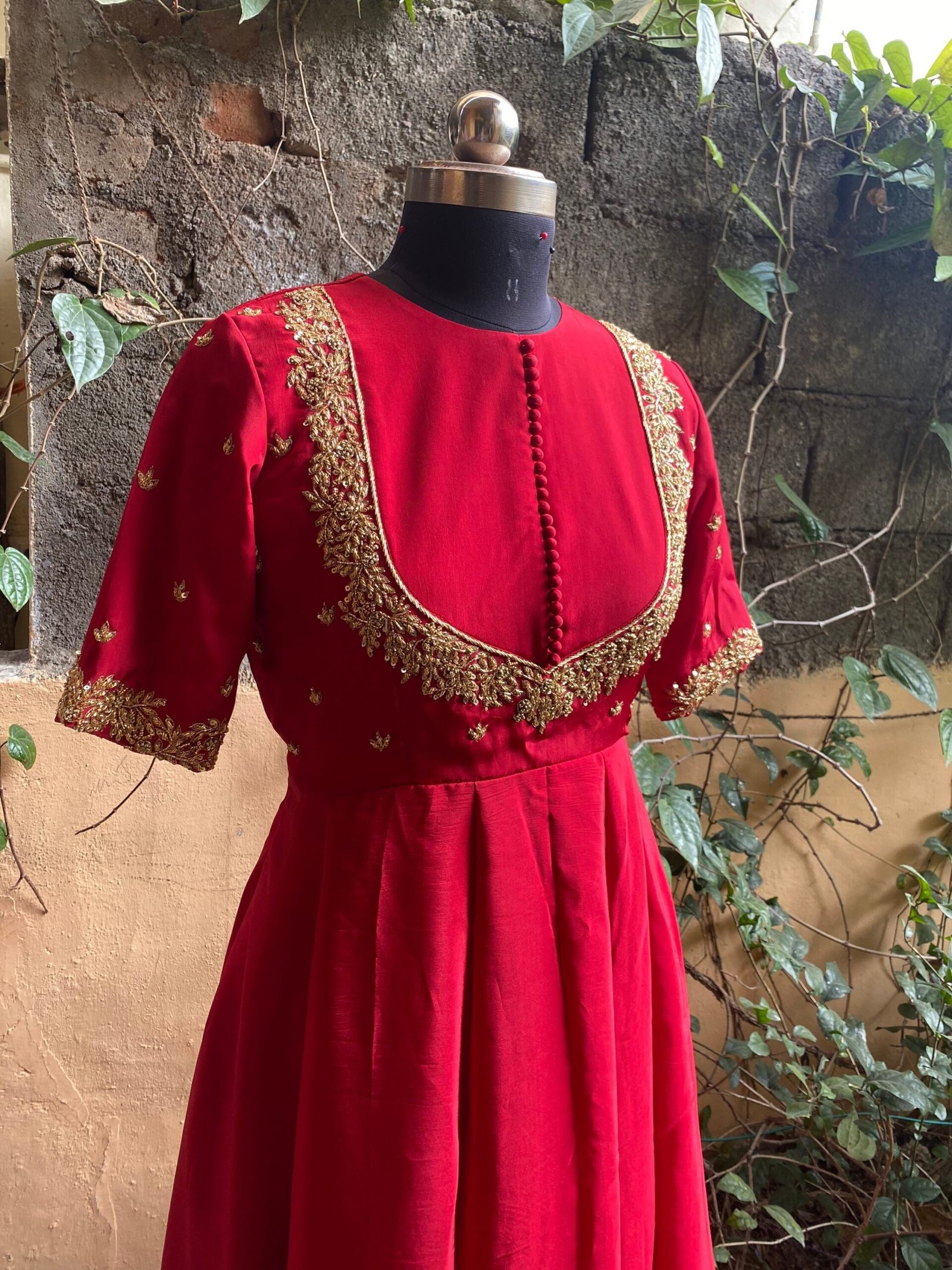 Hand embroidered Anarkali dress/ red anarkali suit set / red hand work anarkali USA / Indian dresses/ voggish USA/ red kurta