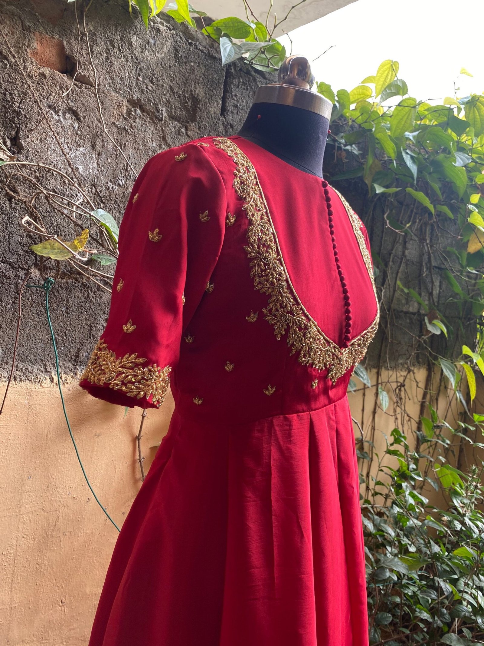 Hand embroidered Anarkali dress/ red anarkali suit set / red hand work anarkali USA / Indian dresses/ voggish USA/ red kurta
