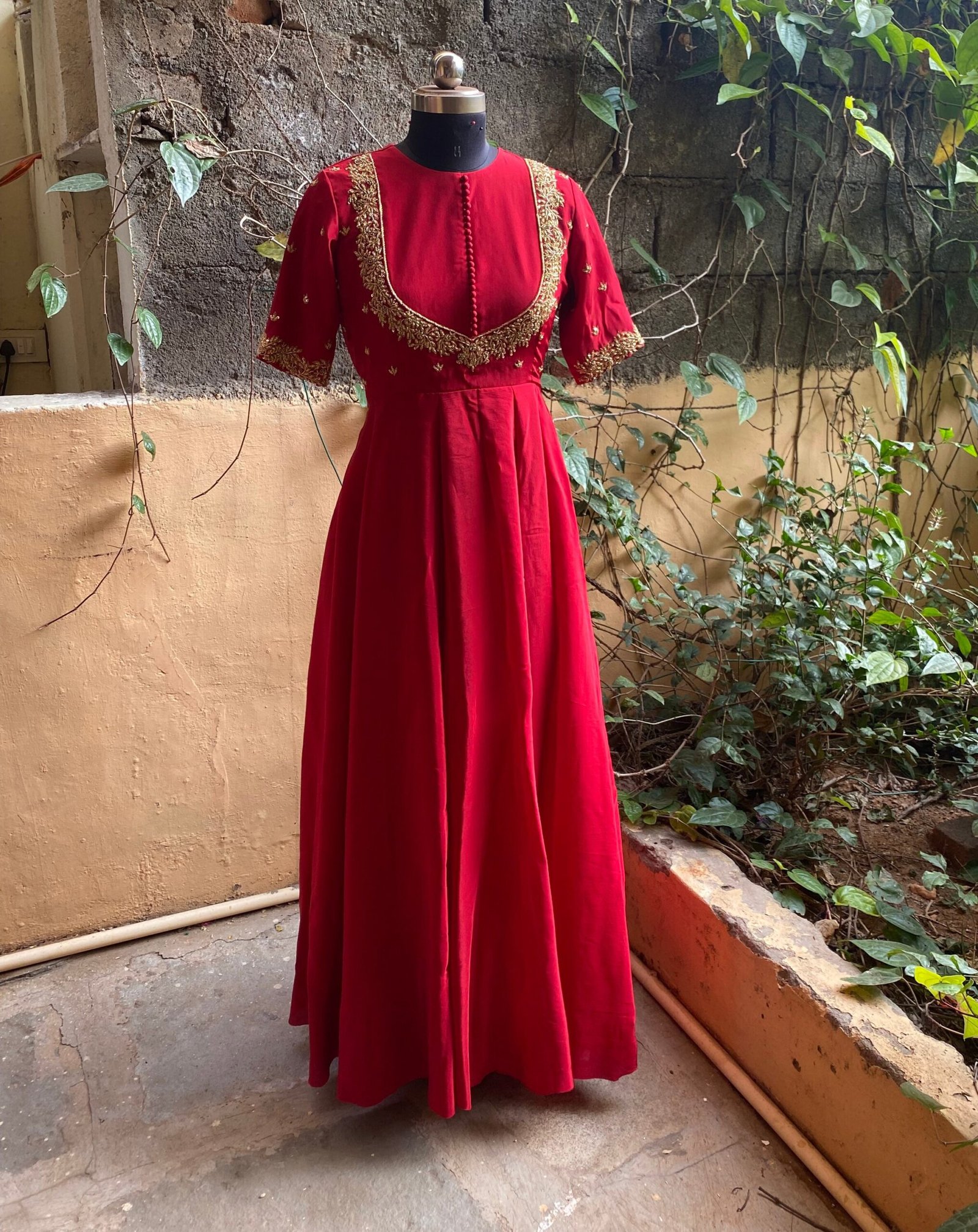 Hand embroidered Anarkali dress/ red anarkali suit set / red hand work anarkali USA / Indian dresses/ voggish USA/ red kurta