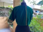 Green collar hand embroidery blouse / saree maggam work blouse / green saree blouse/ hand embroidered blouse / ready made blouse zardosi