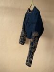 Pure handloom Maheshwari silk cotton saree/ sari with hand embroidered raw silk blouse / cotton silk saree with designer blouse /black saree