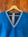 Sky blue silk hand embroidery blouse  / saree maggam yellow blouse /blue saree blouse/ hand embroidered blouse /ready made blouse zardosi