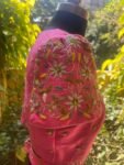 Ruffle saree with blouse/ pink ruffle saree with stitched blouse/ saree belt with blouse / silk ruffle saree / saree with belt / belt sari