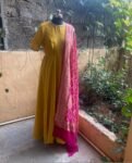 Hand embroidered Anarkali with banarasi handloom dupatta / anarkali suit set / anarkali dupatta USA / Indian dresses/ voggish USA