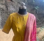 Hand embroidered Anarkali with banarasi handloom dupatta / anarkali suit set / anarkali dupatta USA / Indian dresses/ voggish USA