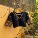 pure silk hand embroidery blouse / black maggam blouse / raw silk zardosi blouse / hand embroidered blouse / ready made blouse zardosi/