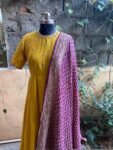 Hand embroidered Anarkali with banarasi handloom dupatta / anarkali suit set / anarkali dupatta USA / Indian dresses/ voggish USA