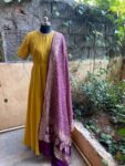 Hand embroidered Anarkali with banarasi handloom dupatta / anarkali suit set / anarkali dupatta USA / Indian dresses/ voggish USA