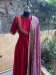Hand embroidered Anarkali with banarasi handloom dupatta / anarkali suit set / anarkali dupatta USA / Indian dresses/ voggish USA