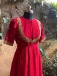 Hand embroidered Anarkali with banarasi handloom dupatta / anarkali suit set / anarkali dupatta USA / Indian dresses/ voggish USA