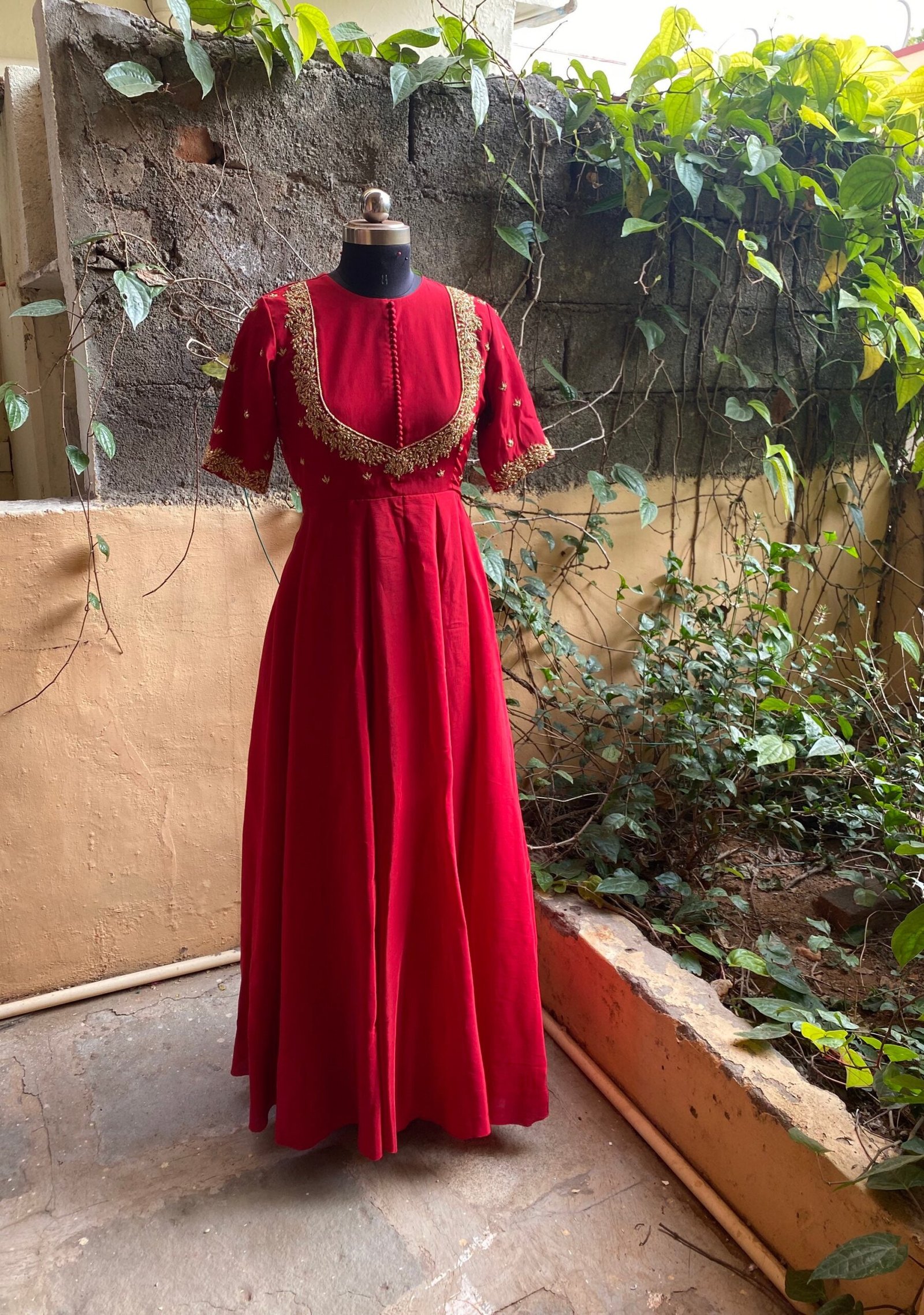Hand embroidered Anarkali with banarasi handloom dupatta / anarkali suit set / anarkali dupatta USA / Indian dresses/ voggish USA