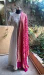 Hand embroidered Anarkali with banarasi handloom dupatta / anarkali suit set / anarkali dupatta USA / Indian dresses/ voggish USA