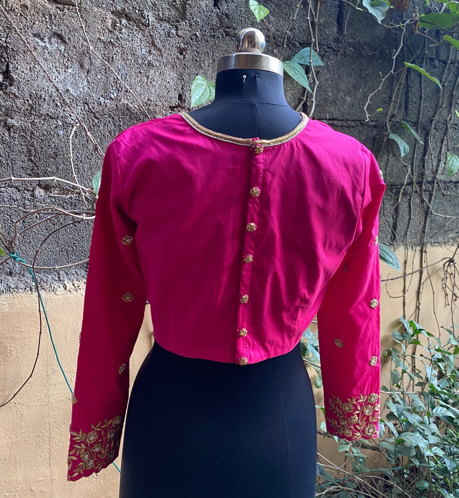 pure silk hand embroidery blouse / pink maggam blouse / silk zardosi blouse / hand embroidered blouse / ready made blouse zardosi/ pink