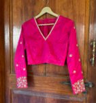 pure silk hand embroidery blouse / pink maggam blouse / silk zardosi blouse / hand embroidered blouse / ready made blouse zardosi/ pink