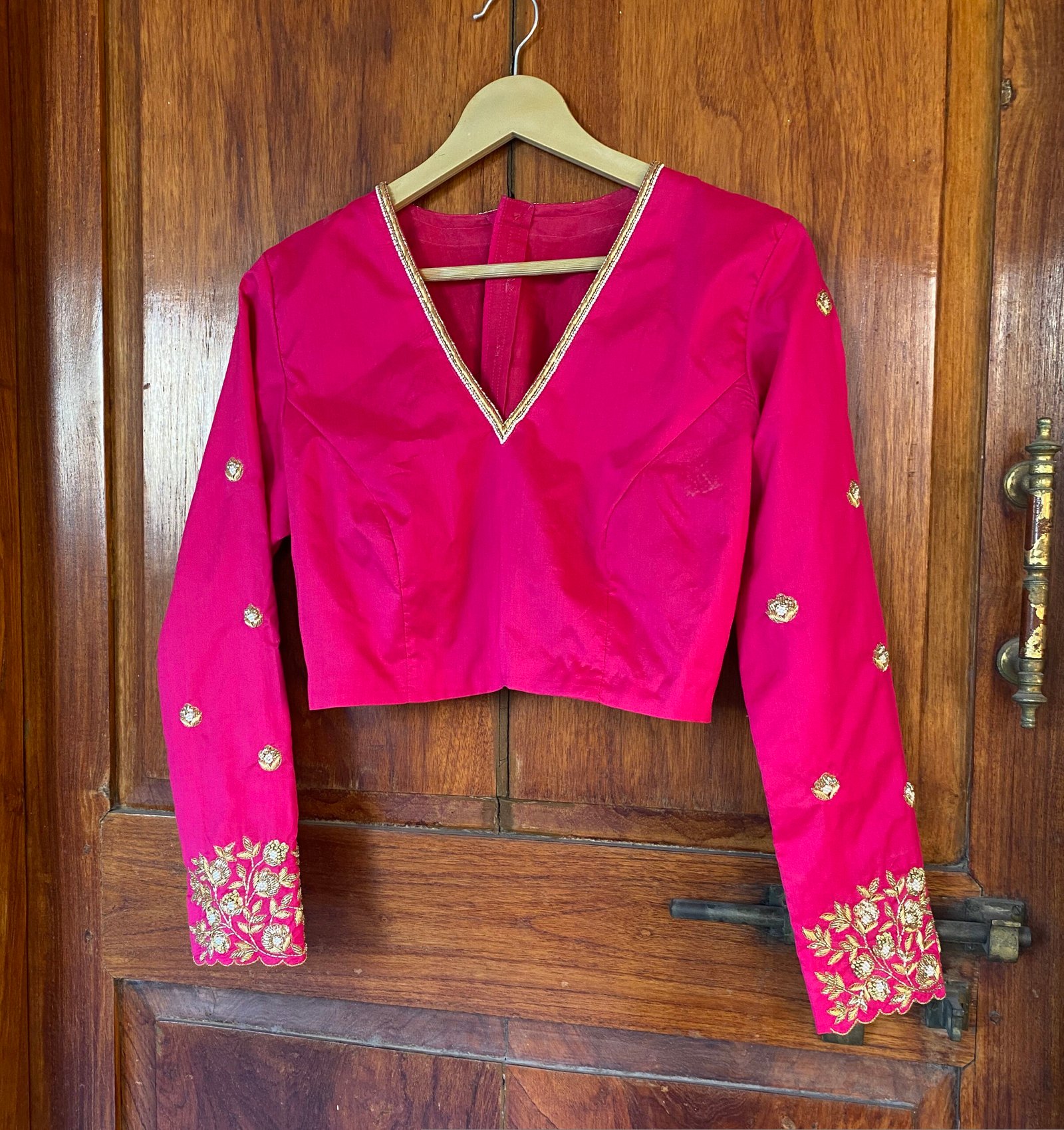 pure silk hand embroidery blouse / pink maggam blouse / silk zardosi blouse / hand embroidered blouse / ready made blouse zardosi/ pink