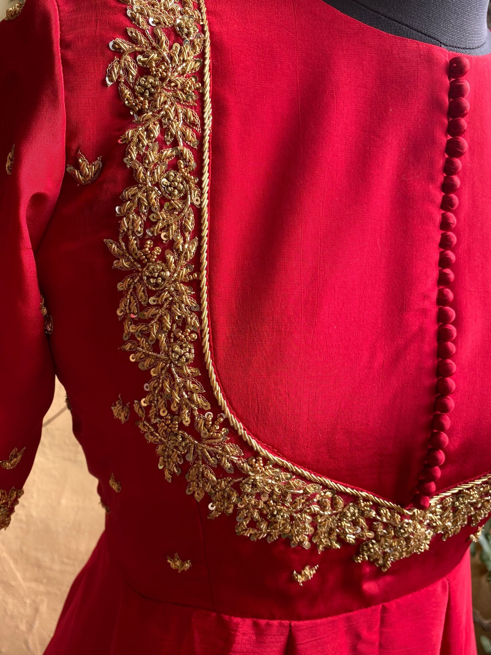 Hand embroidered Anarkali dress/ red anarkali suit set / red hand work anarkali USA / Indian dresses/ voggish USA/ red kurta