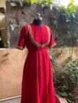 Hand embroidered Anarkali dress/ red anarkali suit set / red hand work anarkali USA / Indian dresses/ voggish USA/ red kurta