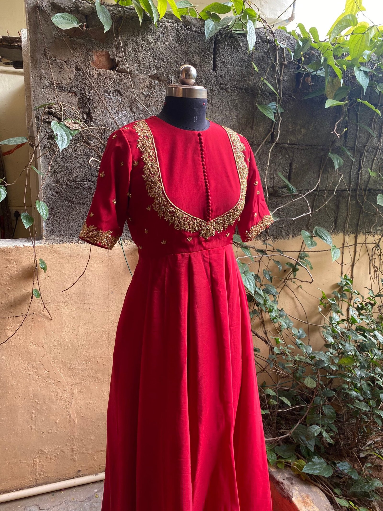Hand embroidered Anarkali dress/ red anarkali suit set / red hand work anarkali USA / Indian dresses/ voggish USA/ red kurta