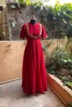 Hand embroidered Anarkali dress/ red anarkali suit set / red hand work anarkali USA / Indian dresses/ voggish USA/ red kurta