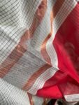 Pure handloom Maheshwari silk cotton saree/ sari with raw silk hand embroidered blouse / handloom saree with designer blouse /checks saree