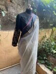 Pure handloom Maheshwari silk cotton saree/ sari with raw silk hand embroidered blouse / handloom saree with designer blouse /checks saree