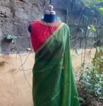 Pure handloom silk saree with Embroidered blouse |traditional saree with readymade blouse | sarees |light silk saree | voggish saree