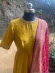 Hand embroidered Anarkali with banarasi handloom dupatta / anarkali suit set / anarkali dupatta USA / Indian dresses/ voggish USA