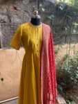 Hand embroidered Anarkali with banarasi handloom dupatta / anarkali suit set / anarkali dupatta USA / Indian dresses/ voggish USA