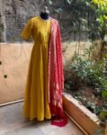 Hand embroidered Anarkali with banarasi handloom dupatta / anarkali suit set / anarkali dupatta USA / Indian dresses/ voggish USA