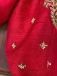 pure silk hand embroidery blouse / saree maggam blouse / red raw silk zardosi blouse / hand embroidered blouse / ready made blouse zardosi/
